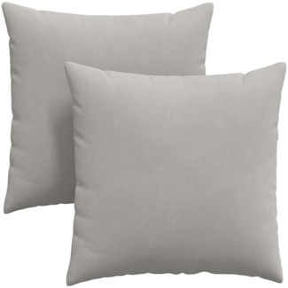 vidaXL Sofakissen 2 Stück Hellgrau 80 x 80 cm Stoff 42014070