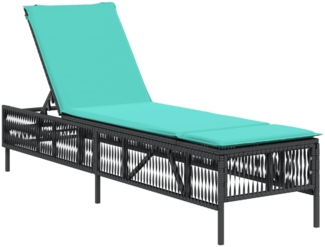 vidaXL Sonnenliege mit Kissen Schwarz Poly Rattan 4002745