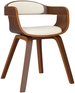 vidaXL Esszimmerstuhl Creme Bugholz und Kunstleder [3092372]