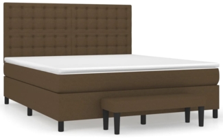 vidaXL Boxspringbett mit Matratze Dunkelbraun 180x200 cm Stoff, Härtegrad: H2 [3136936]