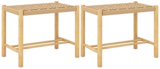 COSTWAY Barhocker, 2er Set, mit Fußstütze, Massivholz, Sitzhöhe 45cm, 150kg