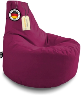 Patchhome Gamer Sitzsack, bereits befüllt, Polyester weinrot, Ø 80 cm