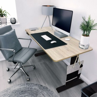 HOME DELUXE Höhenverstellbarer Schreibtisch elektrisch LUMINA - 120 x 60 cm Eiche/Schwarz