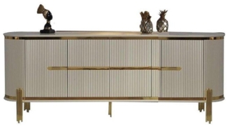 JVmoebel Sideboard Sideboard Kommode Holz Anrichte Schrank Esszimmer Modern Weiß (1 St, 1x nur Sideboard ohne Spiegel), Made in Europa