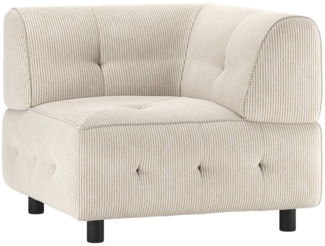 Modulsofa Louis Eck-Element aus Rippstoff, Creme