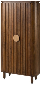 Massivmoebel24 Dreh-/Schwebetürenschrank #116 (Mango 92x40x180 braun geölt KYOTO #116)