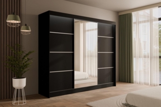 ALTDECOR Schiebetürenschrank PAOKI (Kleiderschrank Garderobenschrank mit viel Stauraum Moderner Schrank) Spiegel Spiegeltüren Vielseitiger Schwebetürenschrank LED Beleuchtung