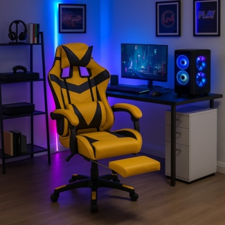 HTI-Living Drehstuhl Ergonomischer Gaming Stuhl mit Fußstütze (Stück, 1 St), Bürostuhl Drehstuhl Schreibtischstuhl