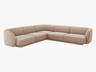 Micadoni 5-Sitzer Symmetrisches Ecksofa Miley Samt Bluvel Cappuccino