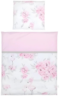 Baby Bettwäsche Set 4-teilig – Flamingo & Pfingstrose
