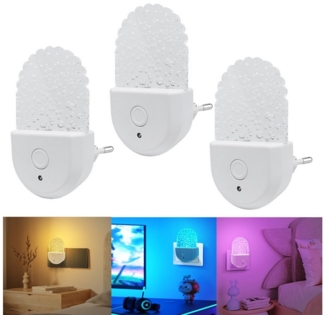 MUPOO LED Steckdosenleuchte RGB Plug in Nachtlicht Steckdosenlicht Dämmerungssensor für Kinder, LED fest integriert, RGB Night Light Dusk to Dawn Sensor