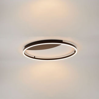 s.luce LED Ring Wandlampe & Deckenleuchte Dimmbar modern rund Schwarz Ø 80cm