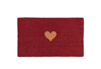 Clayre & Eef Fußmatte Fußmatte Tür Kokos Fußabstreifer Rot Herz 75 x 45 x 2 cm Clayre & Eef, Rechteckig, Höhe: 2 mm