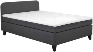 JOILET Boxspringbett 140x200 - H2 50512-700 anthrazit, Bonellfeder- kernmatratze, Komfortschaumtopper
