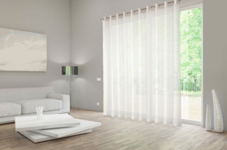 Neutex for you! Vorhang Kiss (1 St), Ösen, halbtransparent, Jacquard, Uni in natürlicher Optik, nach Maß