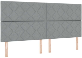 vidaXL Boxspringbett mit Matratze Hellgrau 200x200 cm Stoff 3339490