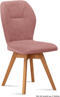 Esszimmerstuhl drehbar (4er-Set) Draga 51 x 92 x 60 Eiche geölt/Rosewood