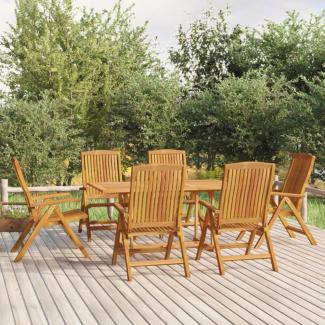 vidaXL 7-tlg. Garten-Essgruppe Massivholz Teak 3154918