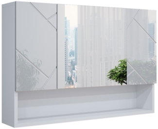 Vicco 'Irma' Spiegelschrank, Holz, 55 x 17 x 80 cm, Weiß