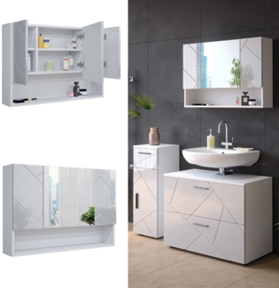 Vicco 'Irma' Spiegelschrank, Holz, 55 x 17 x 80 cm, Weiß