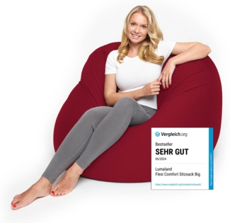 Lumaland 'Flexi Comfort' Sitzsack, Polystyrol, Rot, Big - 155 x 100 cm