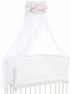 babybay Himmel Organic Cotton Royal mit Schleife passend für alle Modelle, beige Glitzerpunkte gold