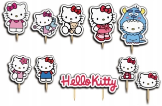 Festivalartikel Tortenstecker Hello Kitty Topper Set 10 Stk Geburstag Torten Deko Kuchen Junge