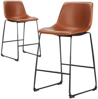 SURFOU Barhocker Barhocker 2er BarChair Küchenstühle Barstühle PU Leder mit Rückenlehne, Rückenlehne für Küche, Wohnzimmer, Bar, einfache Montage Metall