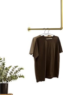 RSR Hangers Kleiderstange Garderbe Industrial L-Form Garderobenstange Gold