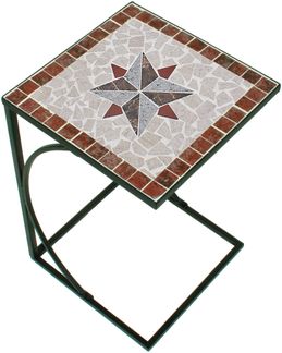 Gartentisch TARIK - Stahl, Schwarz, 35 x 35 x 53 cm | Garten Beistelltisch Wetterfest Outdoor Tisch