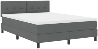 vidaXL Boxspringbett mit Matratze Dunkelgrau 160 x 200 cm Stoff 3338700