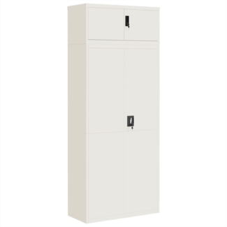 vidaXL Aktenschrank Weiß 90x40x220 cm Stahl 3188314