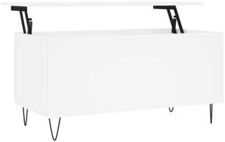 Couchtisch, Sofatisch Weiß 90x44,5x45 cm Holzwerkstoff