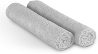 Premium Mikrofasertuch 220g/m² - Hoch-Tief Struktur - 65x45 cm ( Hellgrau / 2er Pack ) Reinigungstücher Geschirrtücher - super saugfähige Küchentücher