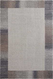 TaraCarpet Teppich Tara Carpet Berber Bordüre, rechteckig, Höhe: 27 mm, Moderner weicher Teppich Bordüre in grau und braun extra weich 67x140