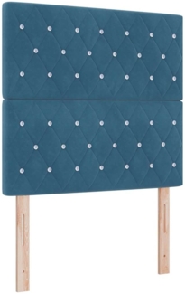 vidaXL Boxspringbett mit Matratze Dunkelblau 100 x 200 cm Samt 3343230