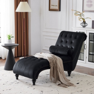 Ulife Chaiselongue Loungesessel Oberfläche mit Zugpunkten und Seiten mit Kupfernägeln, 1 Teile