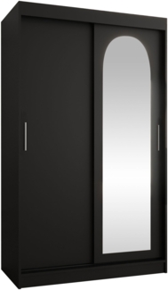 Kleiderschrank Samker 120 cm (Farbe: Schwarz, mit zwei Schubladen)