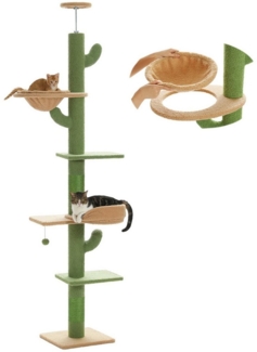 Purpurra Kratzbaum Kratzbaum deckenhoch vom Boden bis Decke grün, 205-235 cm