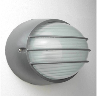 Licht-Erlebnisse Außen-Wandleuchte AMSTERDAM, ohne Leuchtmittel, Außenleuchte Wand Anthrazit IP44 E27 Glas Aluminium Maritim