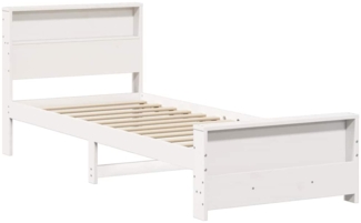 vidaXL Bettrahmen mit Kopfteil Weiß 90 x 190 cm Holzwerkstoff 877249