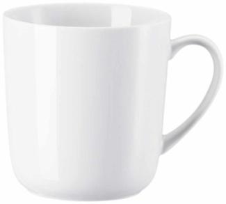 Arzberg Form 1382 Becher mit Henkel, Henkelbecher, Kaffeebecher, Kaffeetasse, Kaffee Tasse, White, Porzellan, 280 ml, 41382-800001-15505