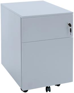 Stahl Büro Rollcontainer Bürocontainer mit Hängeregistratur Stahl-Abdeckplatte Maße: 55 x 40 x 59 cm RAL 7035 Lichtgrau 505900