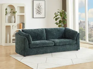 Vente-unique - NURABI Sofa Stoff Grün - B 92 cm x H 79 cm x L 228 cm