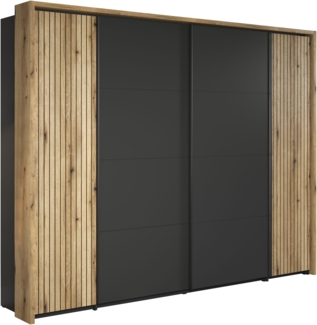 Kleiderschrank Esteban in grau und Eiche Evoke 280 cm
