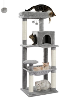 Purpurra Kratzbaum Katzenbaum mit Metall Plüsch Hängematte 116cm/ 143 cm