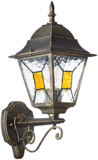 Brilliant Janel Außenwandleuchten – 1 Stück Außenlampe Schwarz Gold, IP44, E27 Fassung (Leuchtmittel nicht inkl.), Dimmbar, Wetterfest für Garten, Terrasse & Eingang