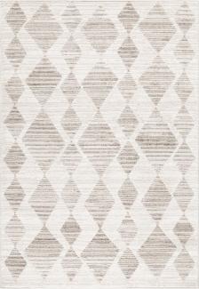 Kurzflor Teppich Tigras rechteckig - 120x170 cm - Creme