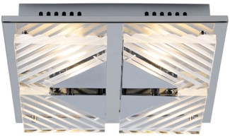 LED Deckenlampe, silber, Aluminium, L 29 cm