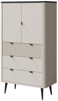 Compleo Hochkommode mit 3 Schubladen und zwei Türen, Elegant und modern LILIA